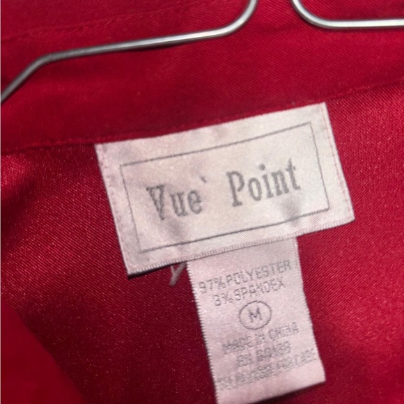 Deep Red Embroidered Button-Down Shirt - Picture 5 of 5